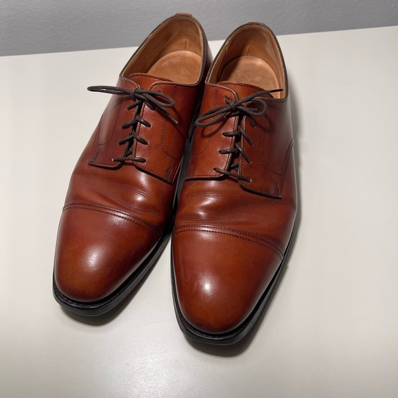 Peal & Co. Medallion Captoe Oxford Leather Shoes - T06585 Brown - US Size 9.5 - Picture 2 of 12
